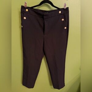 Ann Taylor Factory Black Pants with Gold Buttons